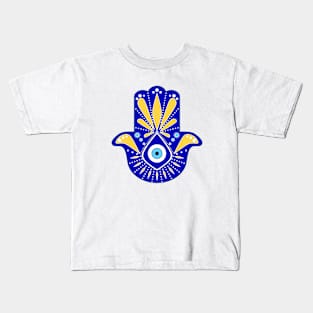 Hand of Fatma or Hamsa with evil eye Kids T-Shirt